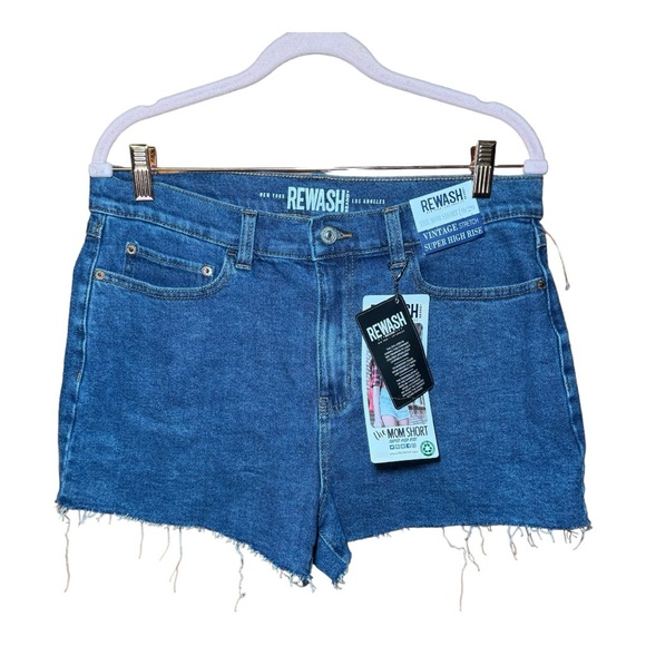 REWASH The Mom Short Vintage Stretch Super High Rise Denim Shorts 9/29 NWT - Picture 2 of 9